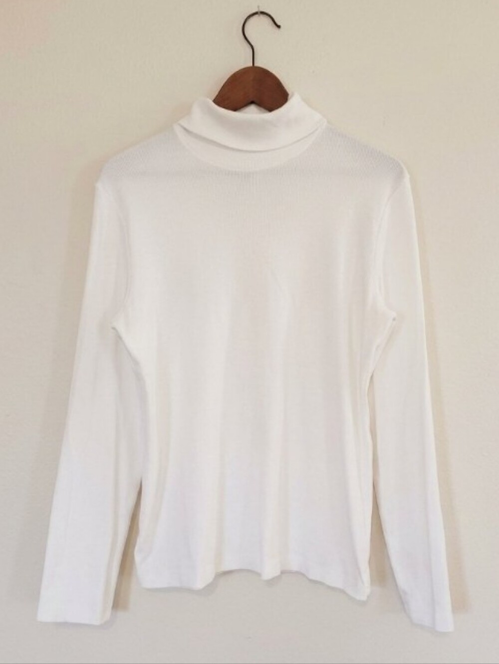 Jones New York Sport White Cotton Long Sleeve Turtleneck Top Size Women's XL